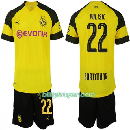 Billige Fotballdrakter Borussia Dortmund PULISIC 22 Barn Hjemmedraktsett 2018/19 Kortermet